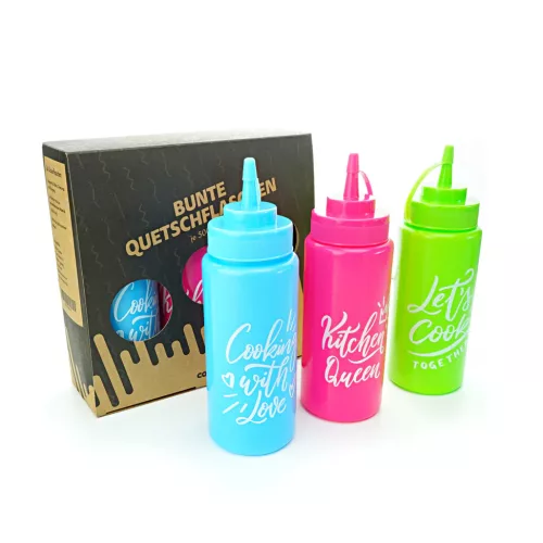 001000 Collory adagoló palack 500 ml - 3 darabos készlet - rózsaszín, türkiz és zöld