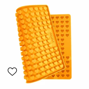   001034 Collory szilikon sütőforma - Mini 1,5 cm szív alakú formával - narancssárga