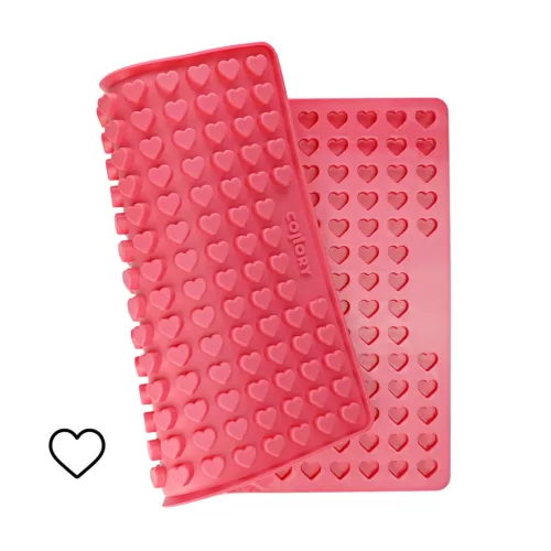 001038 Collory szilikon sütőforma - Mini 1,5 cm szív alakú formával - rózsaszín
