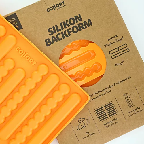 001163 Collory szilikon sütőforma - Médium 16 cm jutalomfalat rudak - narancssárga