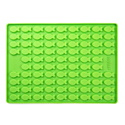 001203 Collory szilikon sütőforma - Médium 3,5 cm halacska - zöld