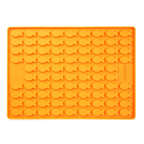 001204 Collory szilikon sütőforma - Médium 3,5 cm halacska - narancssárga