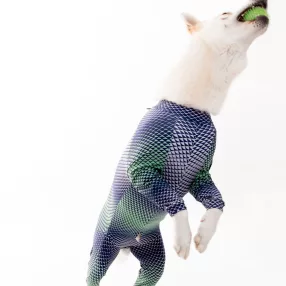   10RPPCUCM-AVG ULTRALIGHT Műtét utáni védőruha kutyáknak (testre és végtagokra), Kék/zöld geometrikus mintás. Méret 10