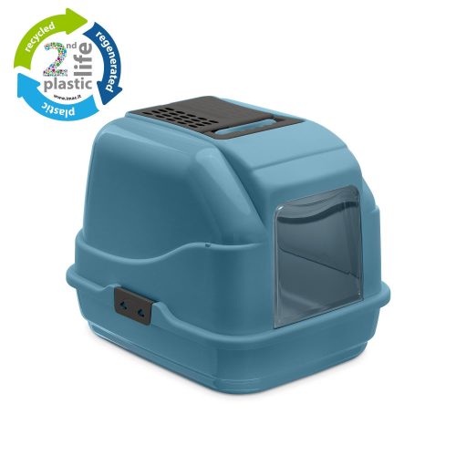 84094R Easy Cat 2nd life plastic macska alomtálca - kék 