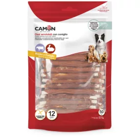   AB285/A1 Szárított marhabőrre tekert nyulas snack 50 darabos 12 cm 575 gramm