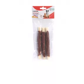   AB285/B Szárított marhabőrre tekert nyulas snack 3 db 17 cm/zacskó 140 gramm