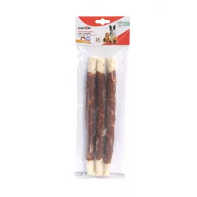   AB285/C Szárított marhabőrre tekert nyulas snack 3 db 28 cm/zacskó 250 gramm