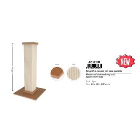   AC121/B Kaparófa fából szizál betéttel, szín: világos 40*40*80 cm