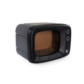   AC200 Macskakaparó retró TV műanyag (PP) - papír 50*32*36 cm fekete