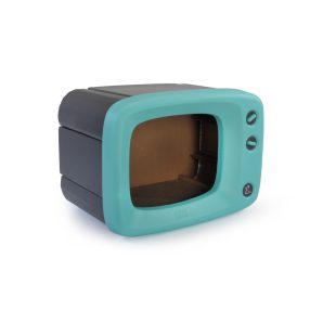   AC201 Macskakaparó retró TV műanyag (PP) - papír 50*32*36 cm zöld