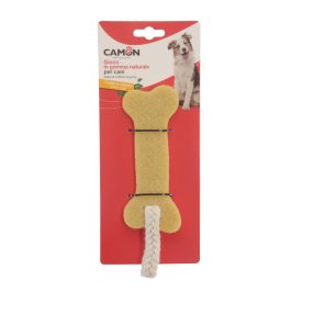   AD0715 Kutyajáték - természetes gumiból és kötélből készült csont nagy 16 cm