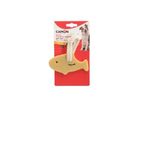   AD0718 Kutyajáték - természetes gumiból és kötélből készült hal 12 cm