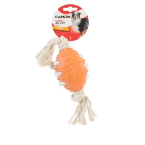 AD0725 Ovális gumilabda fonott kötéllel kb 10,5 cm