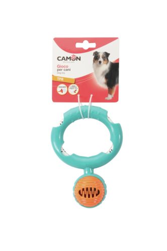 AD0856 Sípoló játék TPR fogantyúval és kötéllel, jutalomfalat tartóval 16 cm