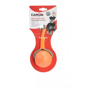   AD092 Kutya játék labda kötéllel EVA anyagból 70 mm - narancs-vízen lebegő