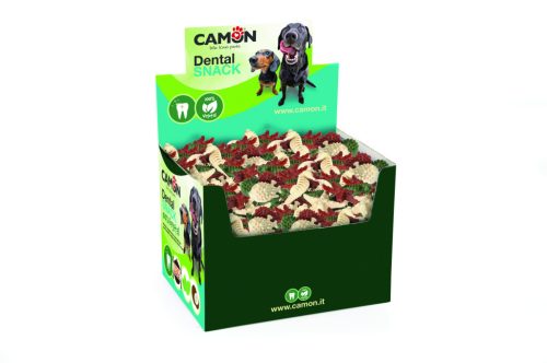 AE362 Dental SEA VEG snack édesburgonya, borsó és rozsliszttel, vegyes ízesítéssel: menta, kókusz olaj, füstölt ízesítés. 11 cm / kb. 51,5 gramm 45 darabos display