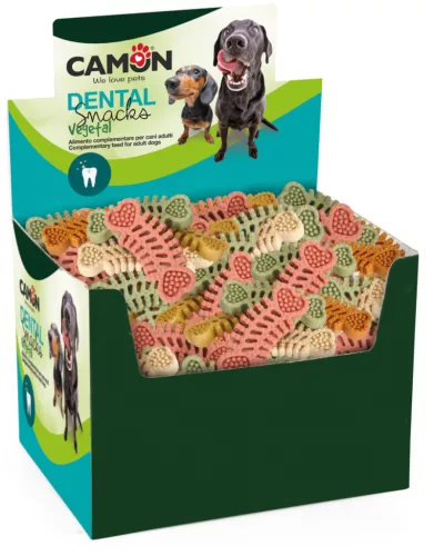 AE370 Halszálkás vegetal dental rágósnack kókusz olajos, epres, almás, papayás, és banános,  édesburgonya, borsó és rozsliszttel 8 cm/30 gramm 100 darabos display
