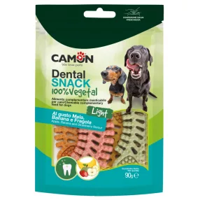   AE371 Halszálkás vegetal dental rágósnack epres, almás, és banános,  édesburgonya, borsó és rozsliszttel 90 gramm