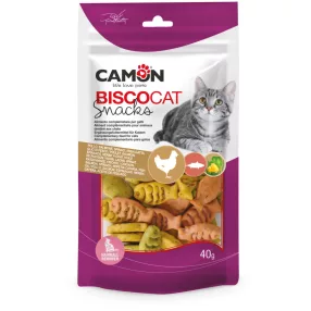   AF253 Biscocat - halas formájú snack csirkével és lazaccal macskáknak 40 g