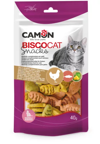 AF253 Biscocat - halas formájú snack csirkével és lazaccal macskáknak 40 g