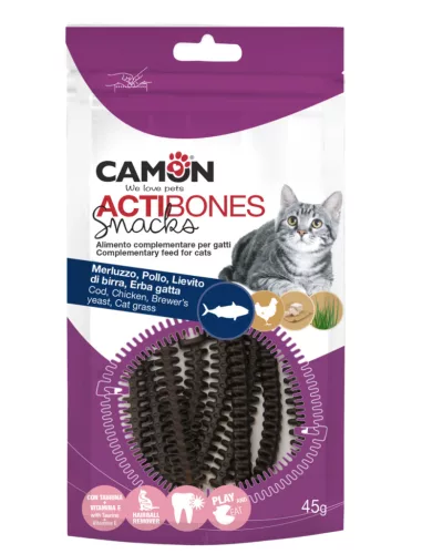 AF255 Actibones tőkehal, lazac és sörélesztős jutalomfalat 45 gramm