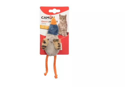 AG0373 Poliészter kacsás játék cicáknak 10cm