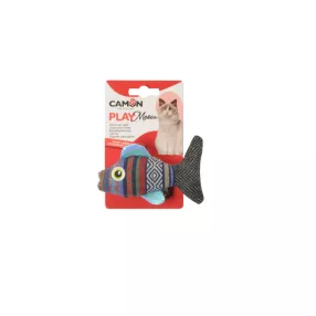   AG0405 PLAY Meow Színes halacskás poliészter macskajáték matibival és mentával 10 cm