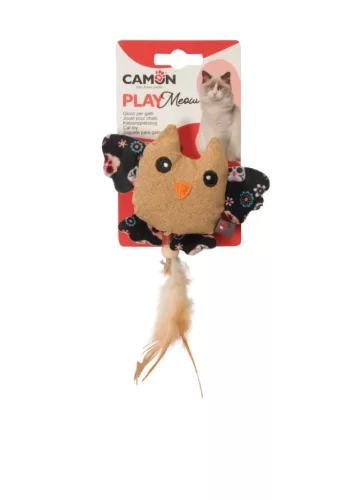 AG0407 PLAY Meow Színes tollas poliészter macskajáték mentával 10 cm
