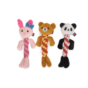   AH046 Sípoló plüss köteles játék, panda, maci, nyúl 20 cm