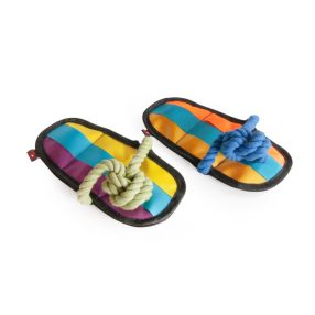   AH049  Sípoló poliészter papucs jutalomfalat elrejtő zsebbel 22 cm