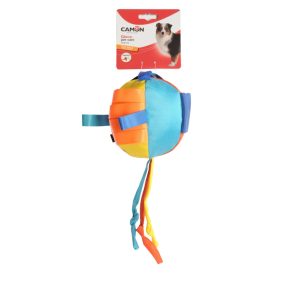   AH050 Sípoló poliészter labda jutalomfalat elrejtő zsebbel átmérő 13 cm