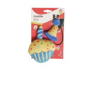 AH056 Sípoló poliészter cupcake kutyajáték 16 cm