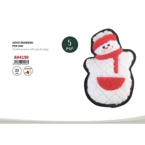 AH4190 Karácsonyi sípoló hóember kutyáknak 22 cm