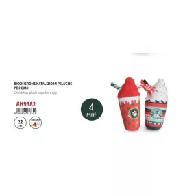 AH9382 Sípoló karácsonyi poharak plüss 22 cm