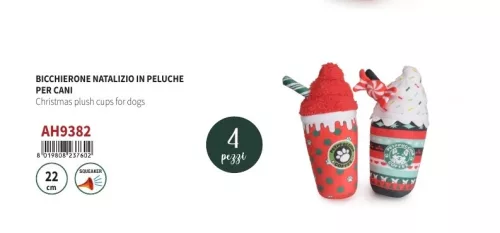 AH9382 Sípoló karácsonyi poharak plüss 22 cm