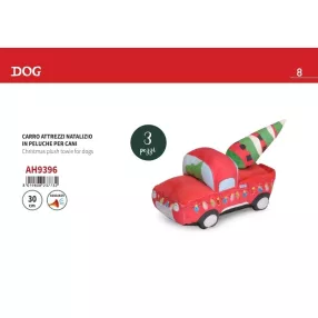 AH9396 Sípoló  poliészter karácsonyi autó  30 cm