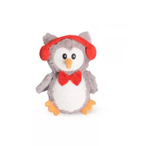 AH9398 Sípoló, zörgő karácsonyi plüss bagoly  25 cm