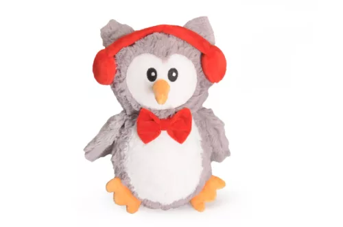 AH9398 Sípoló, zörgő karácsonyi plüss bagoly  25 cm