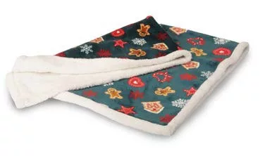 AH960-B Supersoft karácsonyi takaró zöld 120*75 cm