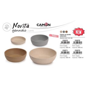   C0271 Bambusz tál csúszásgátlós 142*57 mm 550 ml vegyes színben