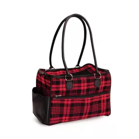   CA660 Skót mintás hordozó, szín: piros/fekete -teherbírás 5/6 kg 41x24x30cm