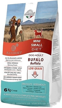 CB022/060 AEQUILIBRIAVET DOG MINI Buffalo - bivaly 6kg Monoproteines Diétás teljes értékű táp táplálék intolerancia csökkentésére. Fehérjeforrás - bivaly. 