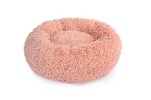 CC0140 Kerek szőrős fekhely 60 cm pasztell rózsaszín Kifutó