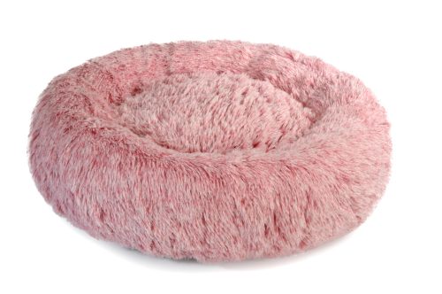 CC0143 Kerek szőrős fekhely 80 cm csíkos piros-fehér