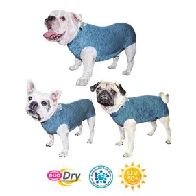   CFITDDBF-GG DUO DRY FIT Kasztráció utáni védőruha kutyáknak, Francia bulldog, kék. Méret GG