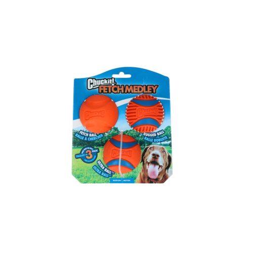 CHUC47089 Chuckit! Fetch Medley Gen labda M 6cm 3db-os 