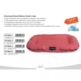   CP196/A.1 Hi-tech Matrac peremes BOSTON piros kockás 80x60x14 cm