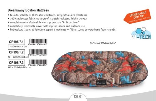 CP196/F.3 Hi-tech Matrac peremes BOSTON levélmintása 120x90x16 cm