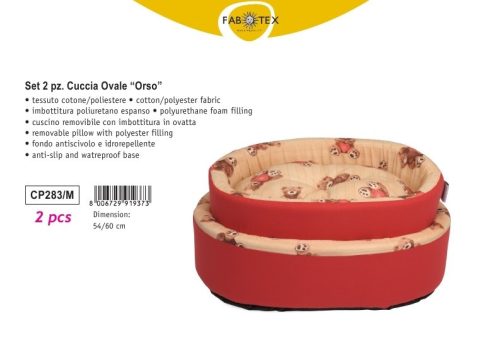 CP283/M Ovális fekhely szett Orso 54/60 cm oldalfal 4cm 2 darabos szett