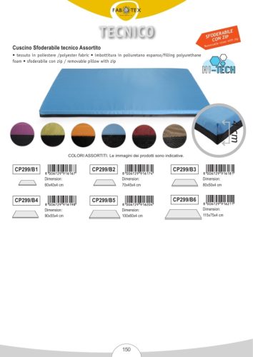 CP299/B2 Hi-Tech technikai anygú matrac levehető huzattal, vegyes színekben 70x45x4 cm